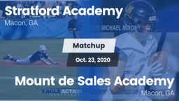 Matchup: Stratford Academy vs. Mount de Sales Academy  2020