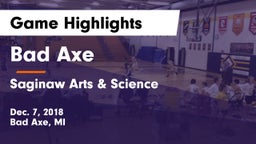 Bad Axe  vs Saginaw Arts & Science Game Highlights - Dec. 7, 2018