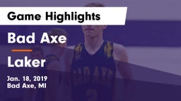 Bad Axe  vs Laker  Game Highlights - Jan. 18, 2019