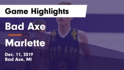 Bad Axe  vs Marlette  Game Highlights - Dec. 11, 2019