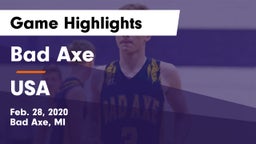 Bad Axe  vs USA Game Highlights - Feb. 28, 2020