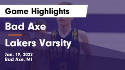 Bad Axe  vs Lakers Varsity Game Highlights - Jan. 19, 2022