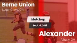 Matchup: Berne Union High vs. Alexander  2019