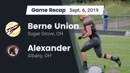 Recap: Berne Union  vs. Alexander  2019