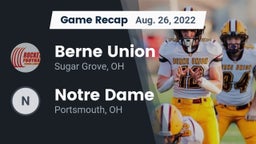 Recap: Berne Union  vs. Notre Dame  2022