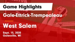 Gale-Ettrick-Trempealeau  vs West Salem  Game Highlights - Sept. 15, 2020