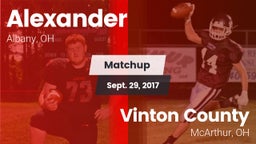 Matchup: Alexander High vs. Vinton County  2017