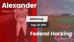 Matchup: Alexander High vs. Federal Hocking  2018