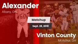 Matchup: Alexander High vs. Vinton County  2018