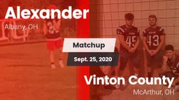 Matchup: Alexander High vs. Vinton County  2020