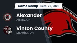 Recap: Alexander  vs. Vinton County  2023