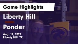 Liberty Hill  vs Ponder  Game Highlights - Aug. 19, 2022