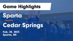 Sparta  vs Cedar Springs  Game Highlights - Feb. 28, 2023