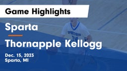 Sparta  vs Thornapple Kellogg  Game Highlights - Dec. 15, 2023