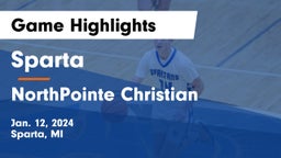 Sparta  vs NorthPointe Christian  Game Highlights - Jan. 12, 2024