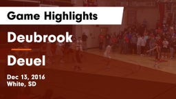 Deubrook  vs Deuel  Game Highlights - Dec 13, 2016