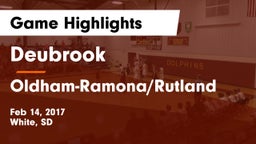 Deubrook  vs Oldham-Ramona/Rutland  Game Highlights - Feb 14, 2017
