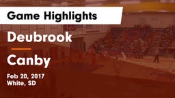 Deubrook  vs Canby  Game Highlights - Feb 20, 2017