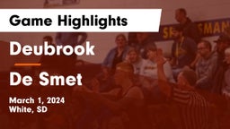 Deubrook  vs De Smet  Game Highlights - March 1, 2024
