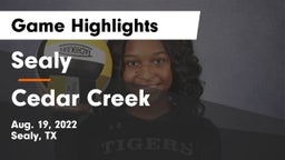 Sealy  vs Cedar Creek Game Highlights - Aug. 19, 2022