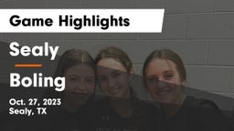 Sealy  vs Boling Game Highlights - Oct. 27, 2023