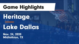 Heritage  vs Lake Dallas Game Highlights - Nov. 24, 2020