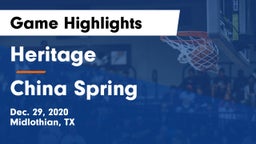 Heritage  vs China Spring Game Highlights - Dec. 29, 2020