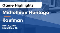 Midlothian Heritage  vs Kaufman  Game Highlights - Nov. 20, 2021