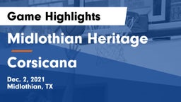 Midlothian Heritage  vs Corsicana  Game Highlights - Dec. 2, 2021