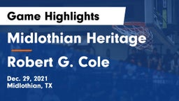 Midlothian Heritage  vs Robert G. Cole  Game Highlights - Dec. 29, 2021