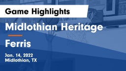 Midlothian Heritage  vs Ferris  Game Highlights - Jan. 14, 2022