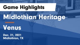 Midlothian Heritage  vs Venus  Game Highlights - Dec. 21, 2021