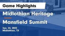 Midlothian Heritage  vs Mansfield Summit  Game Highlights - Jan. 24, 2023