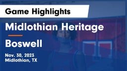 Midlothian Heritage  vs Boswell   Game Highlights - Nov. 30, 2023