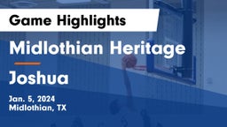 Midlothian Heritage  vs Joshua  Game Highlights - Jan. 5, 2024