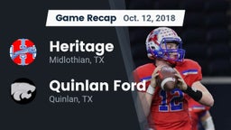 Recap: Heritage  vs. Quinlan Ford  2018