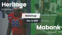 Matchup: Heritage  vs. Mabank  2018