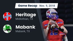 Recap: Heritage  vs. Mabank  2018