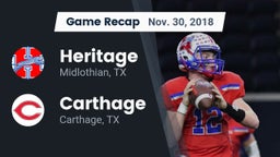 Recap: Heritage  vs. Carthage  2018