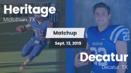 Matchup: Heritage  vs. Decatur  2019