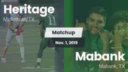 Matchup: Heritage  vs. Mabank  2019