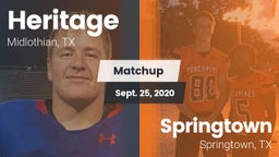 Matchup: Heritage  vs. Springtown  2020