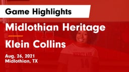 Midlothian Heritage  vs Klein Collins  Game Highlights - Aug. 26, 2021