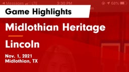 Midlothian Heritage  vs Lincoln  Game Highlights - Nov. 1, 2021