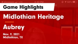 Midlothian Heritage  vs Aubrey  Game Highlights - Nov. 9, 2021