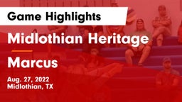 Midlothian Heritage  vs Marcus  Game Highlights - Aug. 27, 2022