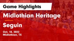 Midlothian Heritage  vs Seguin  Game Highlights - Oct. 18, 2022