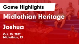 Midlothian Heritage  vs Joshua  Game Highlights - Oct. 25, 2022