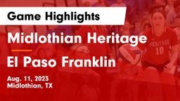 Midlothian Heritage  vs El Paso Franklin Game Highlights - Aug. 11, 2023