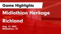 Midlothian Heritage  vs Richland  Game Highlights - Aug. 12, 2023
